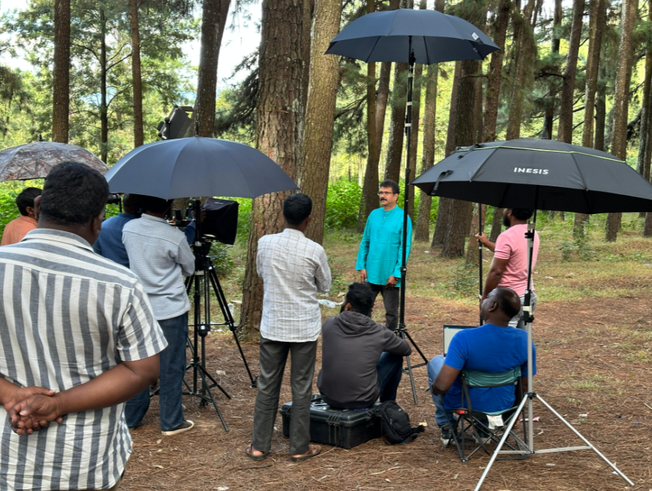 Forest location interview shoot